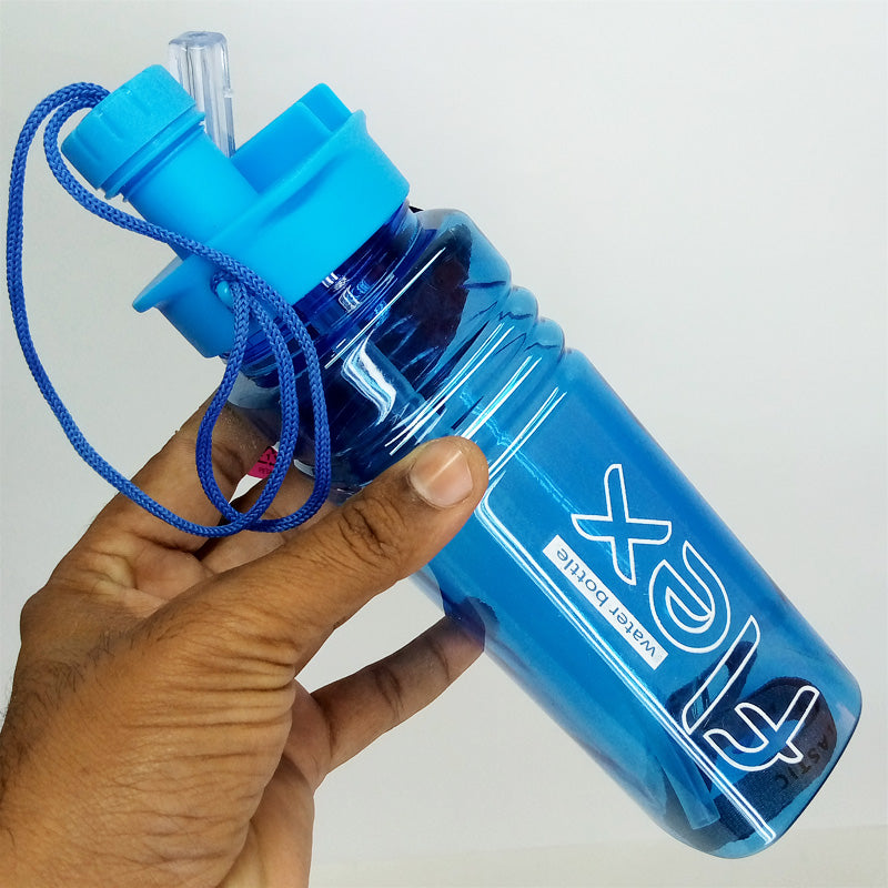 Beli Flex Dual Nozzle 650ml Transparent Plastic Water Bottle – Flexible & Convenient Hydration on the Go