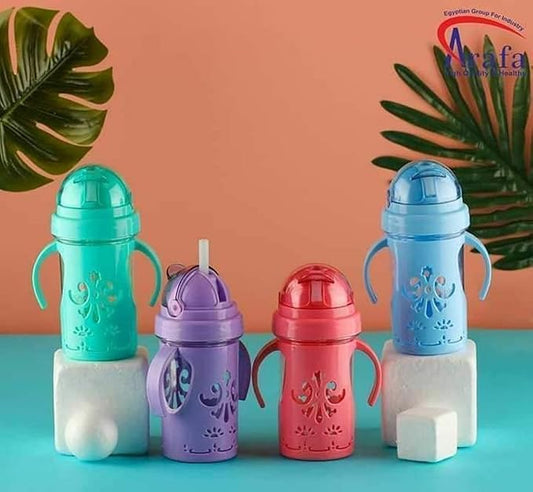 Baby Water Bottle – Built-In Shalemo – Spill Proof and Unbreakable – Acrylic – Multicolor 💧🎨