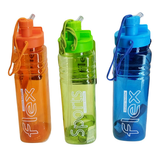 Beli Flex Dual Nozzle 650ml Transparent Plastic Water Bottle – Flexible & Convenient Hydration on the Go 💧