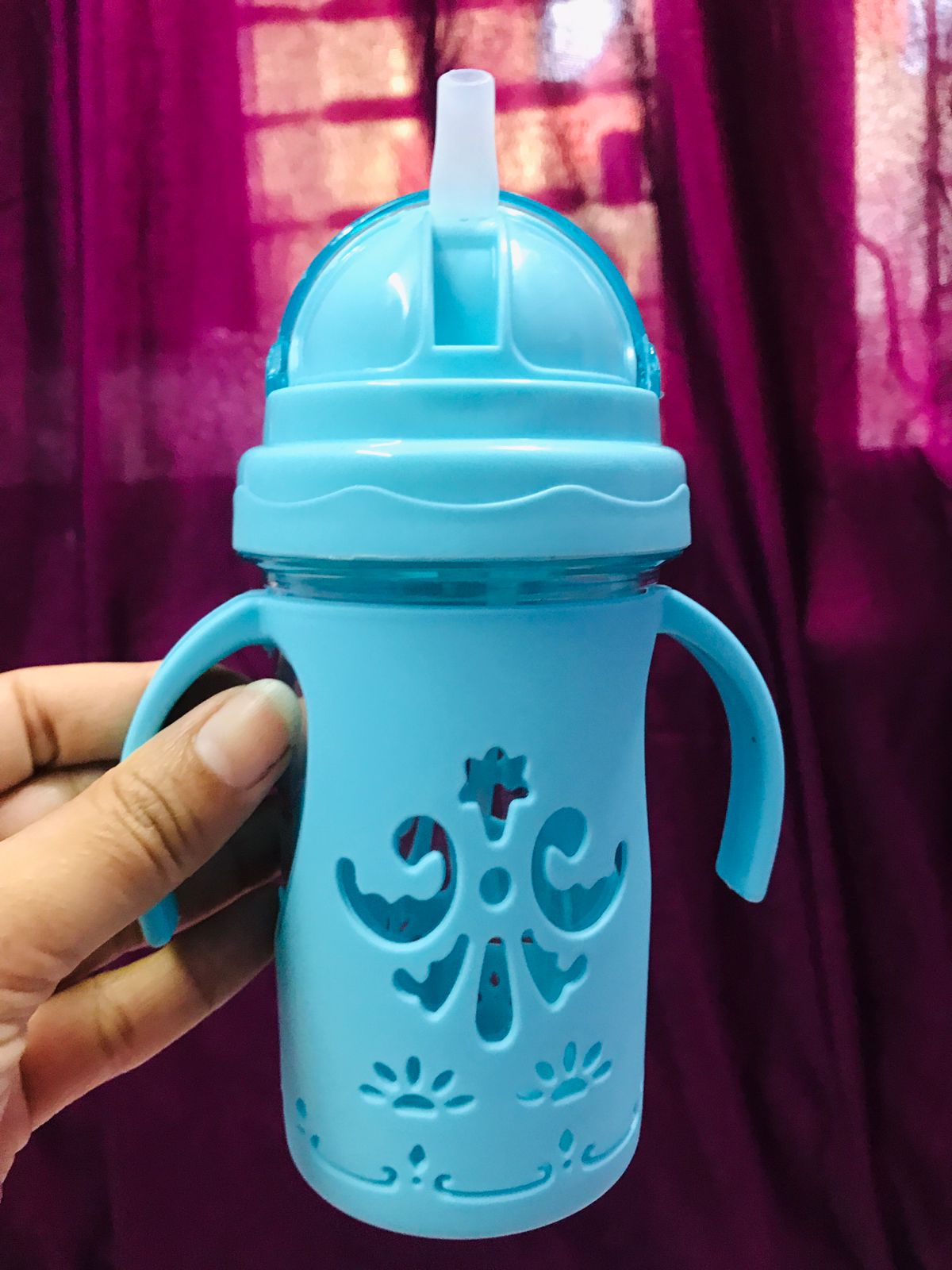 Baby Water Bottle – Built-In Shalemo – Spill Proof and Unbreakable – Acrylic – Multicolor 💧🎨