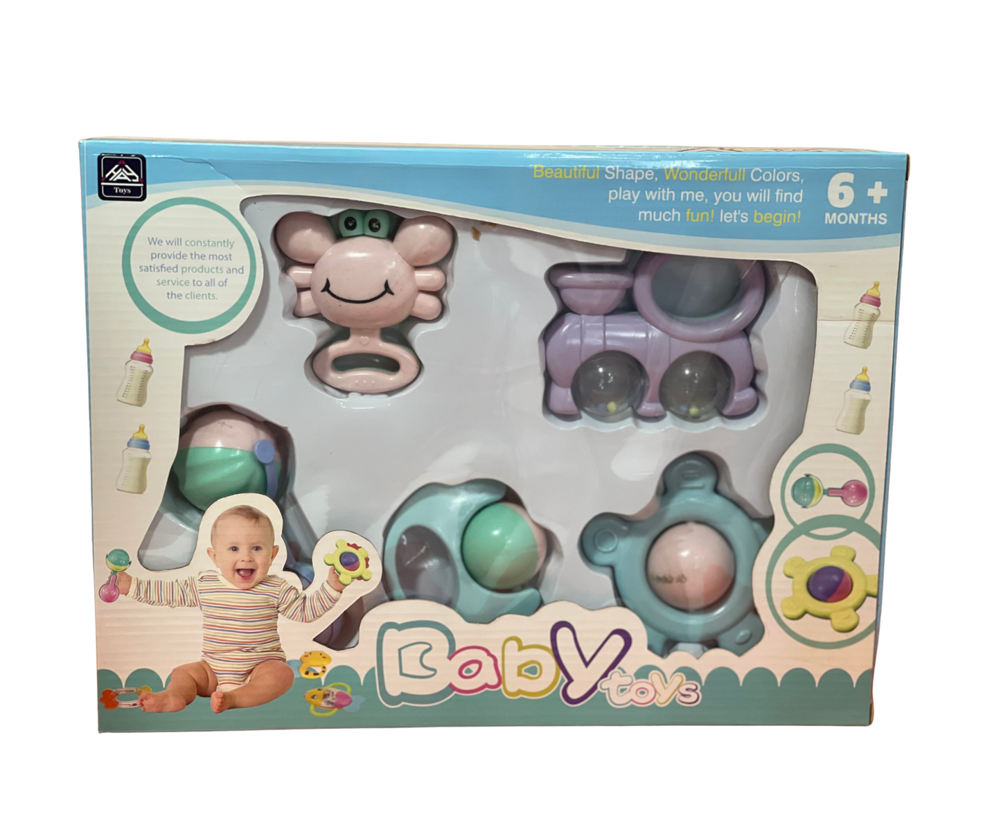 Baby Rattles Teether Toy – Teeth Biting &amp; Teething Toy for Babies