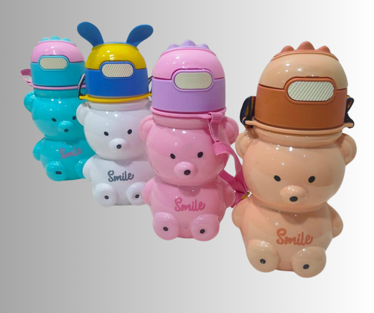 Kawaii Bear Water Bottle for Kids – Tumbler with Straw, Perfect for Summer & School! 🐻🌞