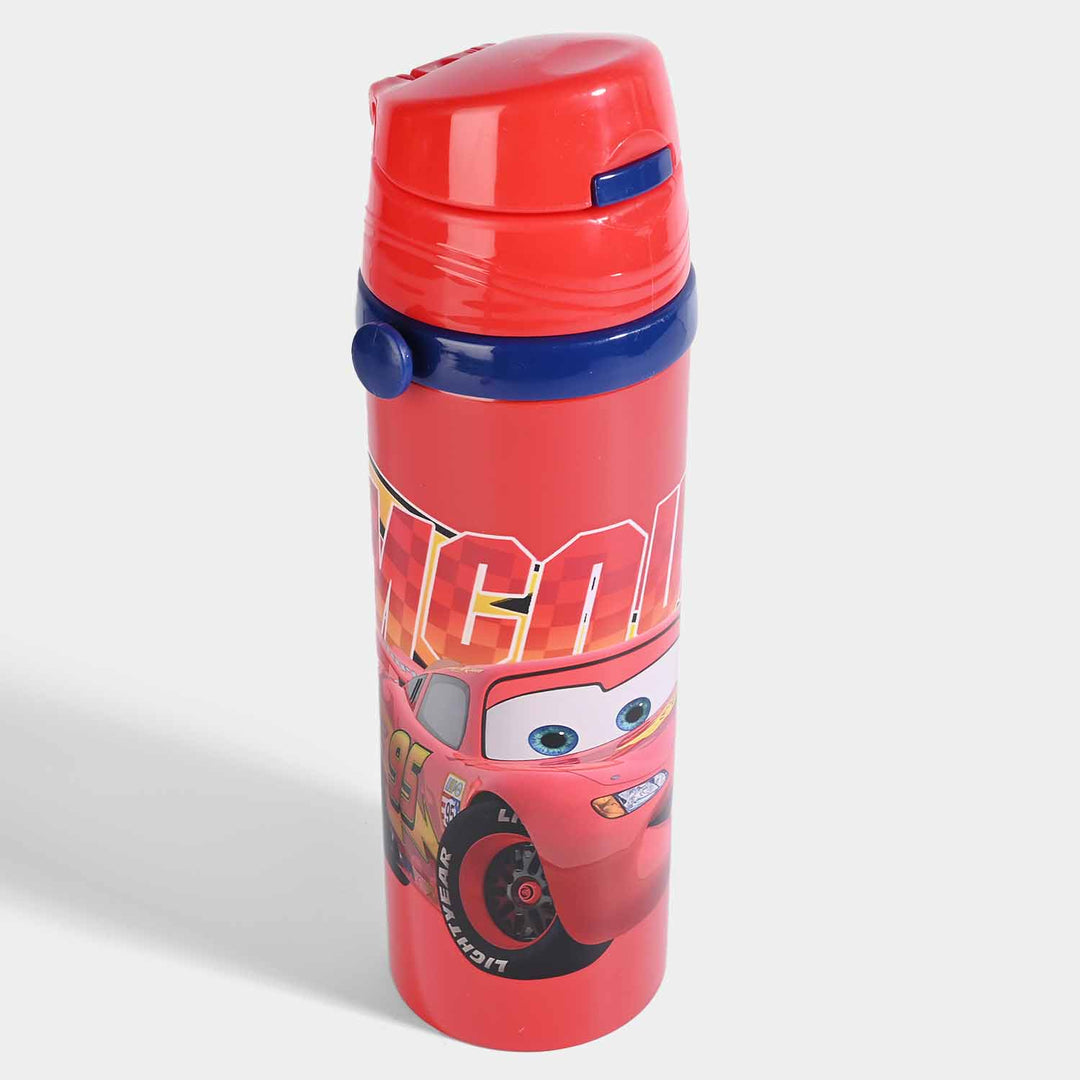 Cars-Themed Plastic School Water Bottle with Silicon Straw & Strap – Fun & Functional for Kids 🚗💧