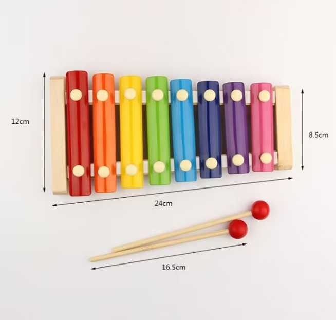 Eight-Tone Hand-Knocking Piano – Wooden Percussion Instrument for Kids 🎹✨