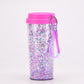 Glittery Travel Cups with Cute Keychains – Sparkle on the Go!