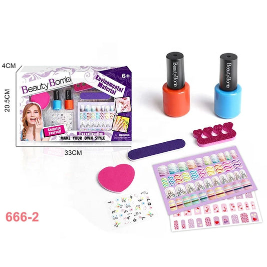 Plastic Toys Makeup Set for Children – Beauty Real Cosmetics, Manicure & Nail Play Set for Girls 💅💄