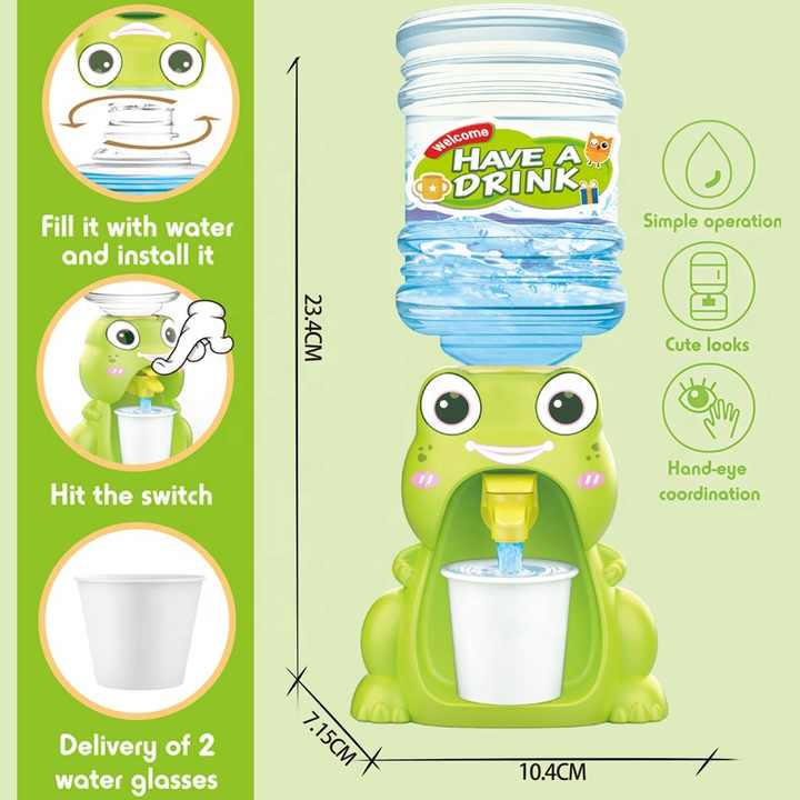 Simulation Kitchen Toys Frog for Kids - Mini Water Dispenser Toy