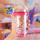 Summer Circus Crystal Water Bottle with Straw