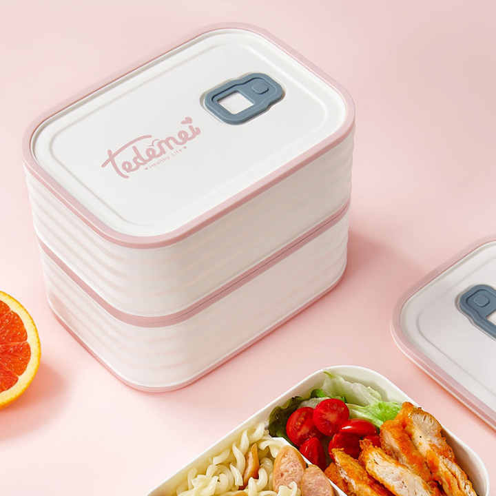 Elegant 2-Layer Bento Lunch Box | Leakproof, 1000ML, with Dividers &amp; Modern Design