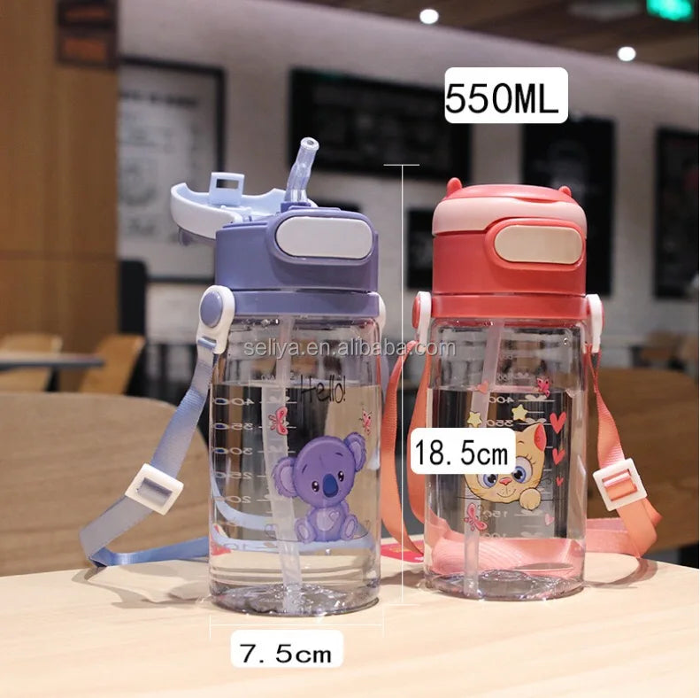 BPA-Free Sports Plastic Tritan Kids Water Bottle with Straw