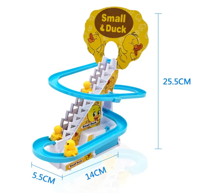 Duck Competition Stair Climbing Track Toy with LED Lights &amp; Music 🦆✨