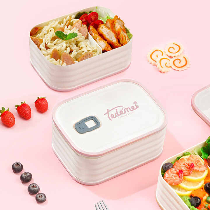 Elegant 2-Layer Bento Lunch Box | Leakproof, 1000ML, with Dividers &amp; Modern Design