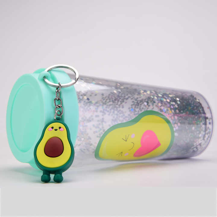 Glittery Travel Cups with Cute Keychains – Sparkle on the Go!