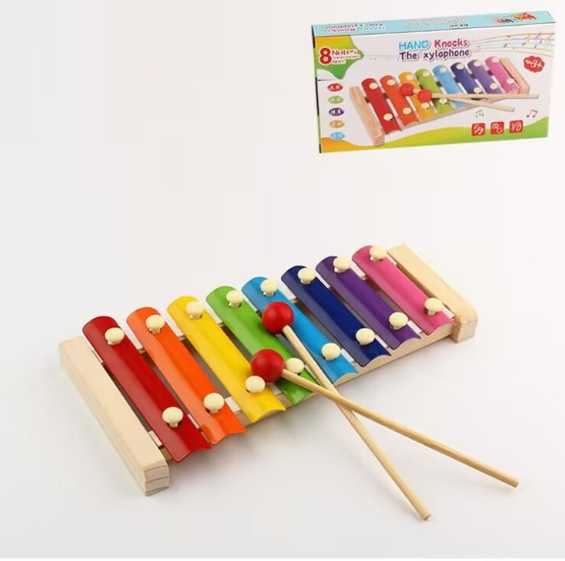 Eight-Tone Hand-Knocking Piano – Wooden Percussion Instrument for Kids 🎹✨