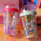 Summer Circus Crystal Water Bottle with Straw