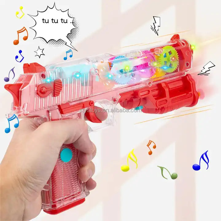 Light-Up Transparent Plastic Toy Gun