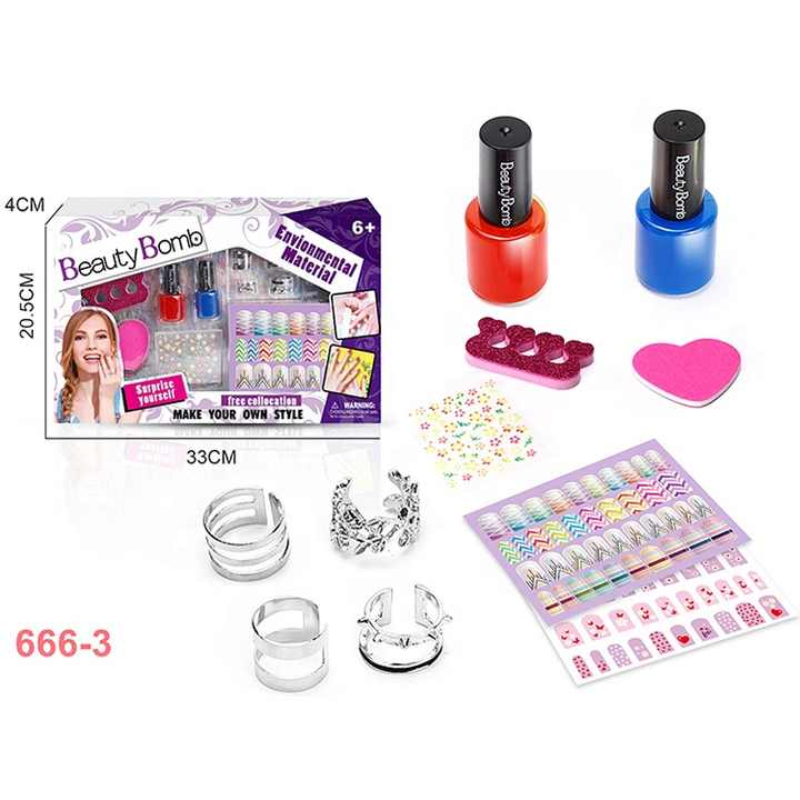 Plastic Toys Makeup Set for Children – Beauty Real Cosmetics, Manicure & Nail Play Set for Girls 💅💄