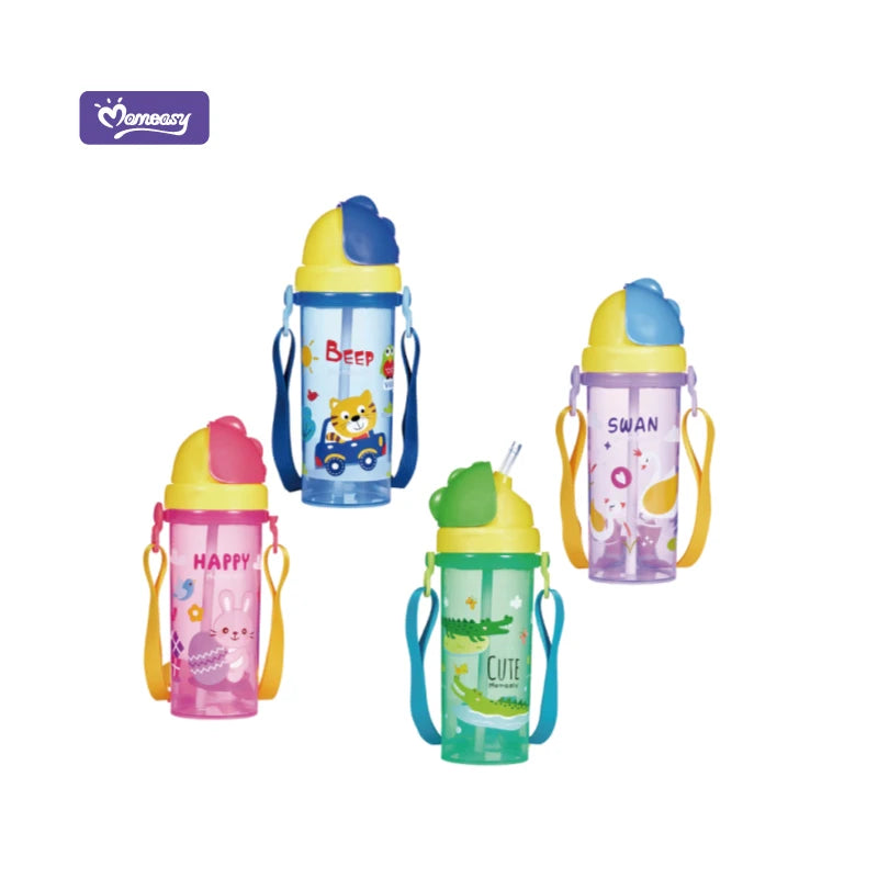 Cartoon Design BPA-Free Baby Training Cup – 450ML Kids Water Bottle with Rope 🍼🎨