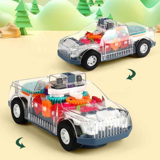 Transparent Gear Concept Jeep Toy with Lights & Music – Educational and Fun Toy for Kids