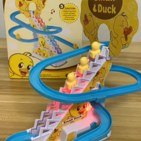 Duck Competition Stair Climbing Track Toy with LED Lights &amp; Music 🦆✨