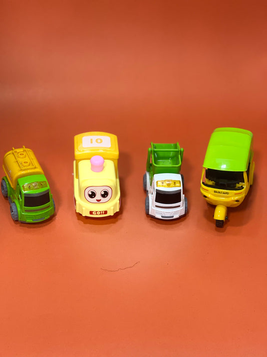 Different Sizes Car Toys Deal – 4-Piece Set for Kids | Assorted Mini Toy Cars in Various Sizes 🚗🎉