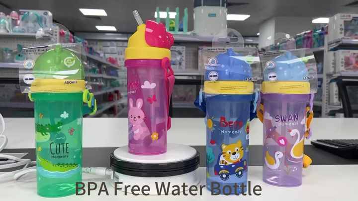 Cartoon Design BPA-Free Baby Training Cup – 450ML Kids Water Bottle with Rope 🍼🎨