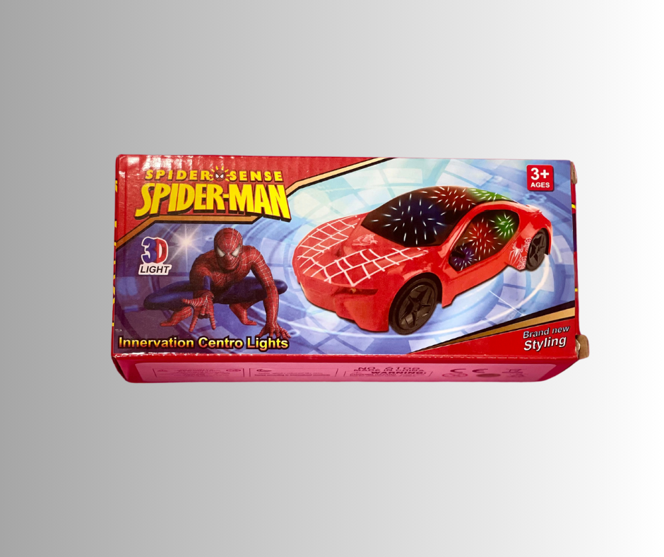 Spiderman Car Toy with Lights, Sound, and Collision Turn Action – Exciting Fun for Kids! 🕷️🚗