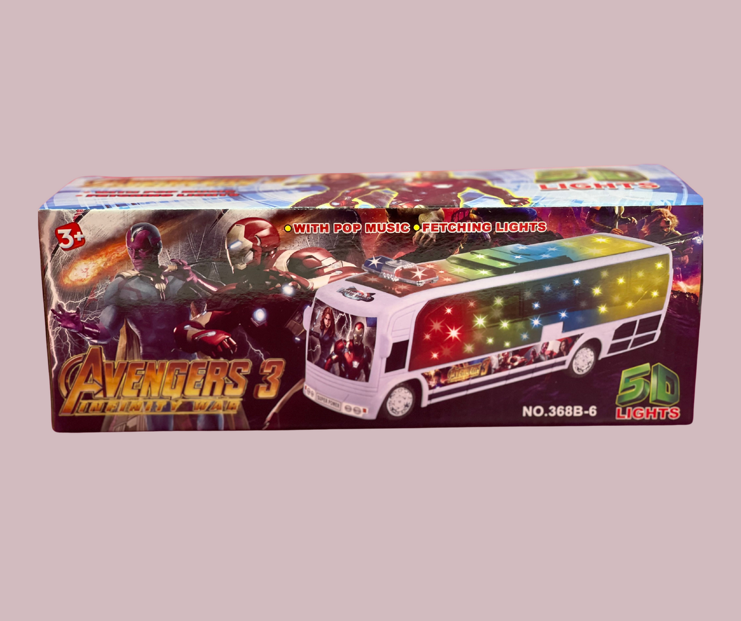 Electric Universal Toys 4D Lighting Music Children's Avengers Car