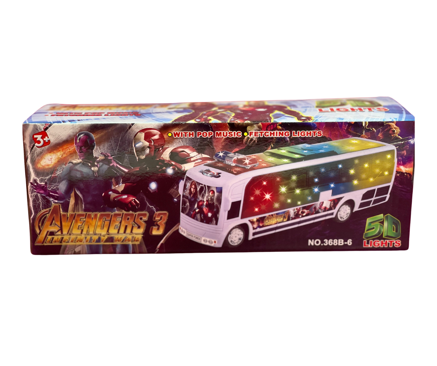 Electric Universal Toys 4D Lighting Music Children's Avengers Car