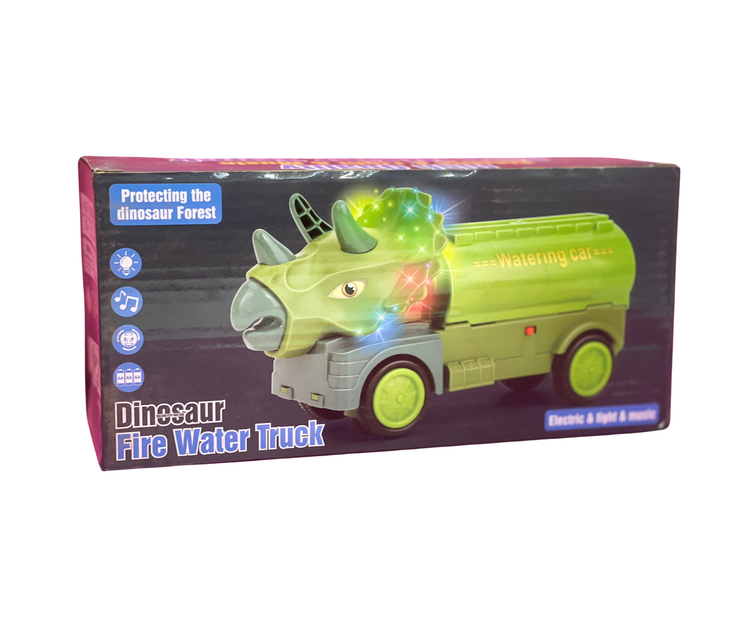 Dinosaur Fire Water Truck Toy with Electric Lights & Music – Dino Rescue Adventure! 🦖🚒✨