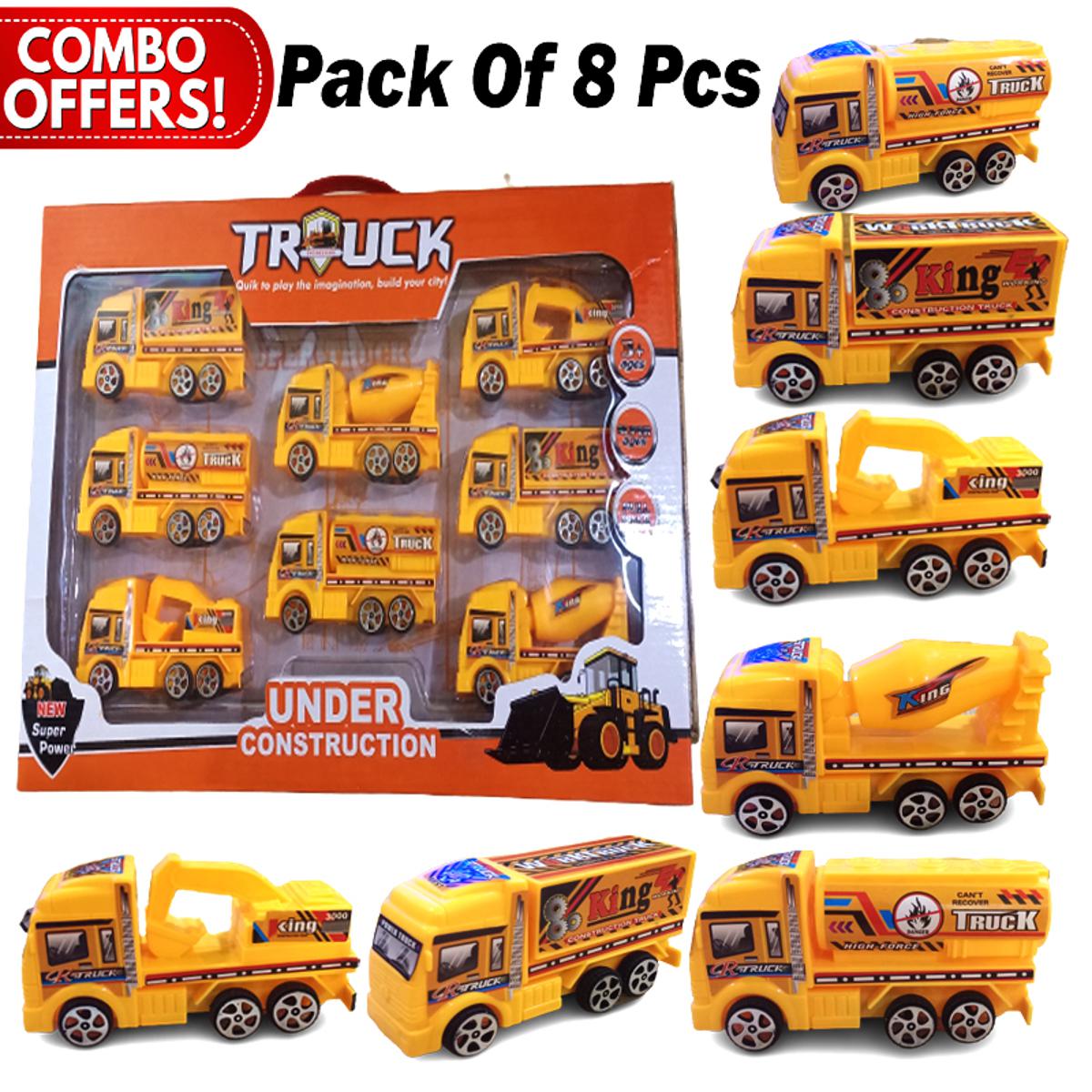 Pack of 8 Construction Toy Trucks – Perfect for Kids!