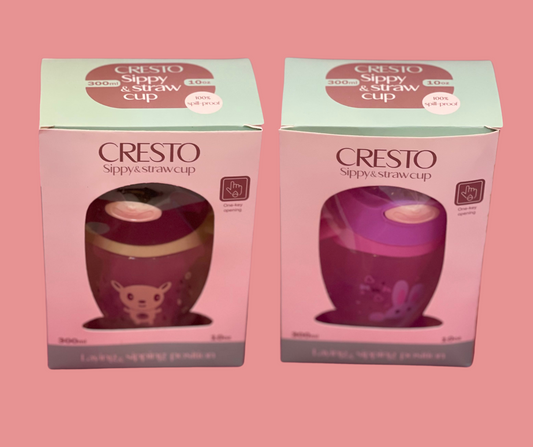 Cresto Sippy and Straw Cup 300 ml (10 oz) – Spill-Proof, BPA-Free Hydration for Toddlers